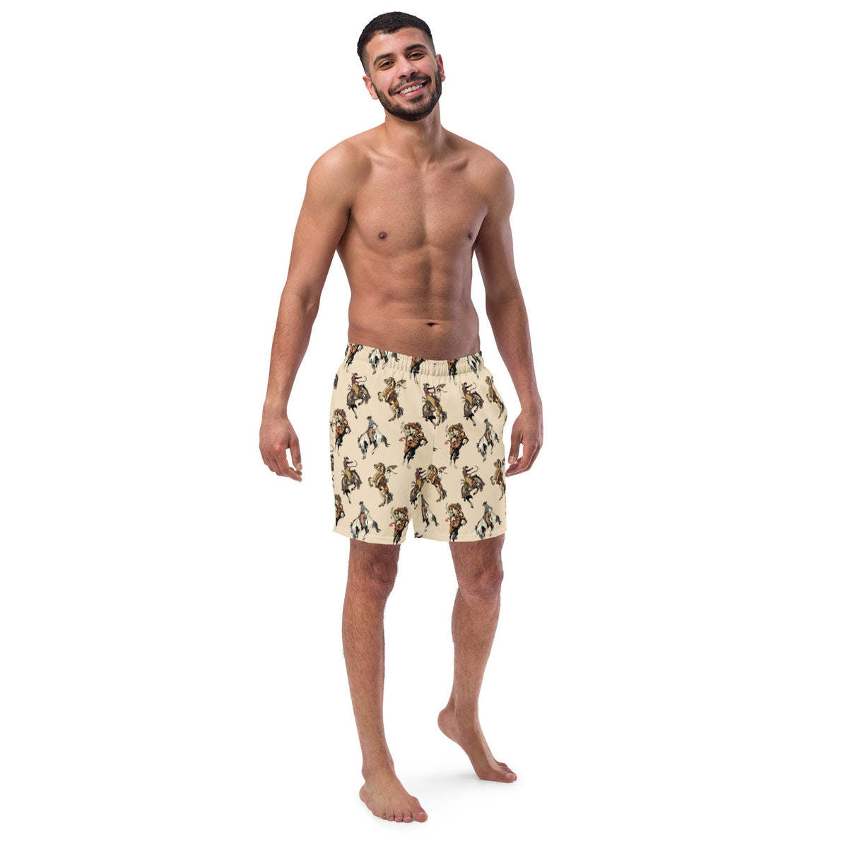 Baha Ranch Yeehaw Vintage Cowgirl Men's Swim Trunks