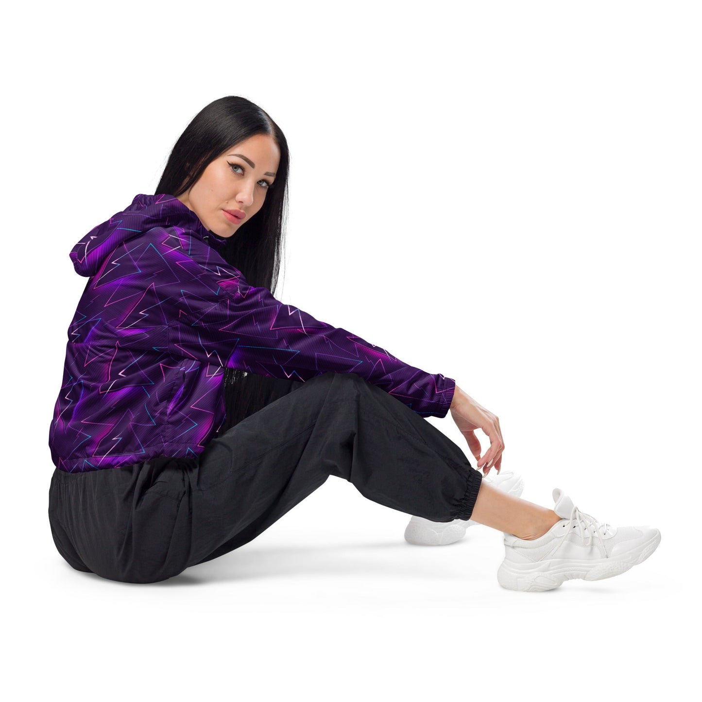 Rad Palm Skate Night Women’s Cropped Windbreaker