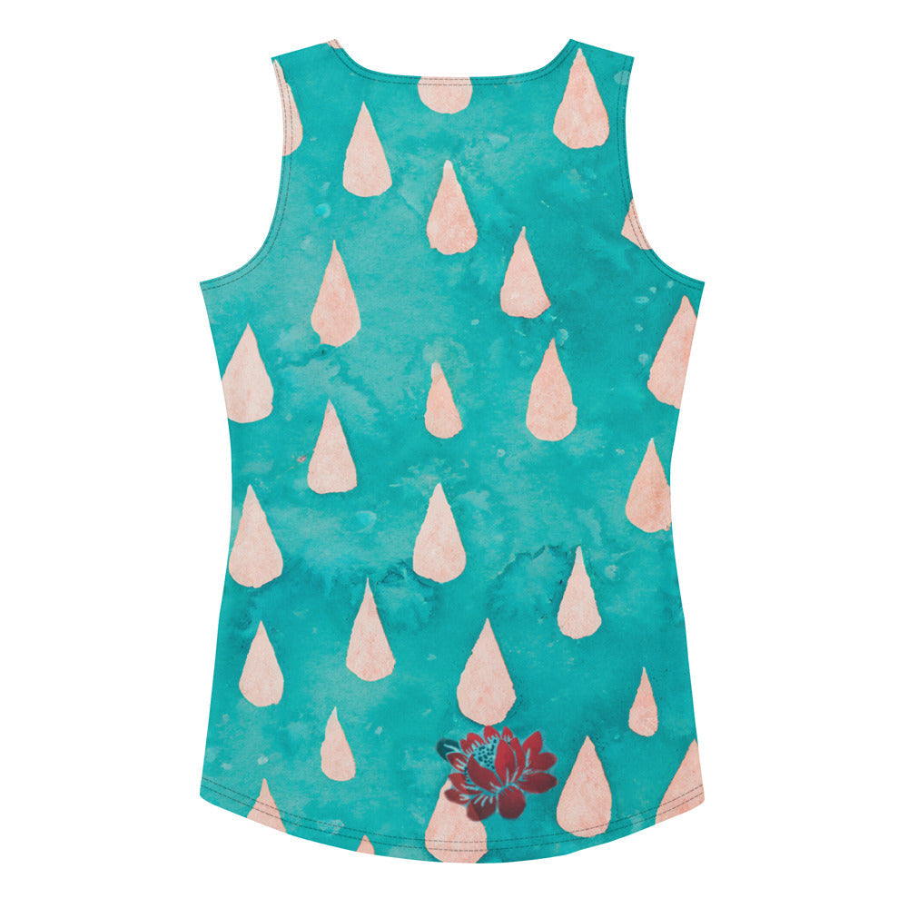 Rain Drops on Lotus Flower Tank Top