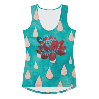 Rain Drops on Lotus Flower Tank Top