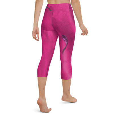 Hot Pink Hazey Breeze High Waist Capri Leggings