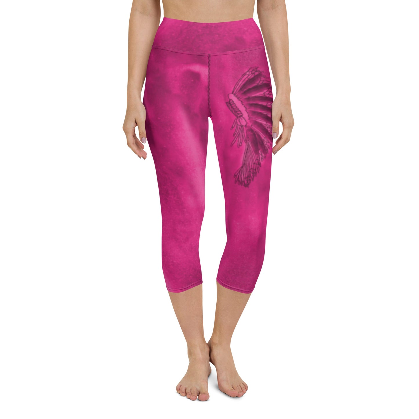 Hot Pink Hazey Breeze High Waist Capri Leggings