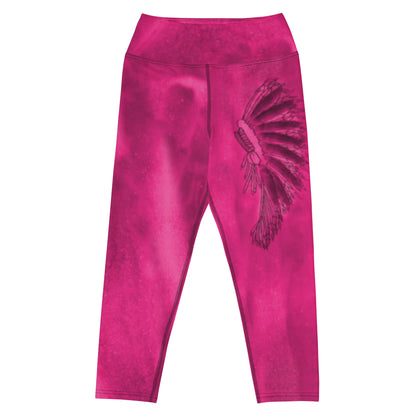 Hot Pink Hazey Breeze High Waist Capri Leggings