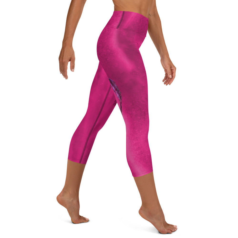 Hot Pink Hazey Breeze High Waist Capri Leggings