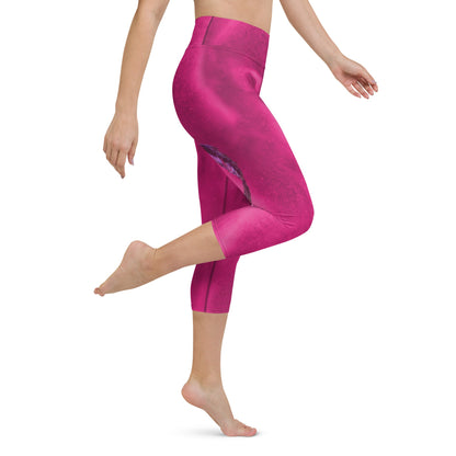 Hot Pink Hazey Breeze High Waist Capri Leggings