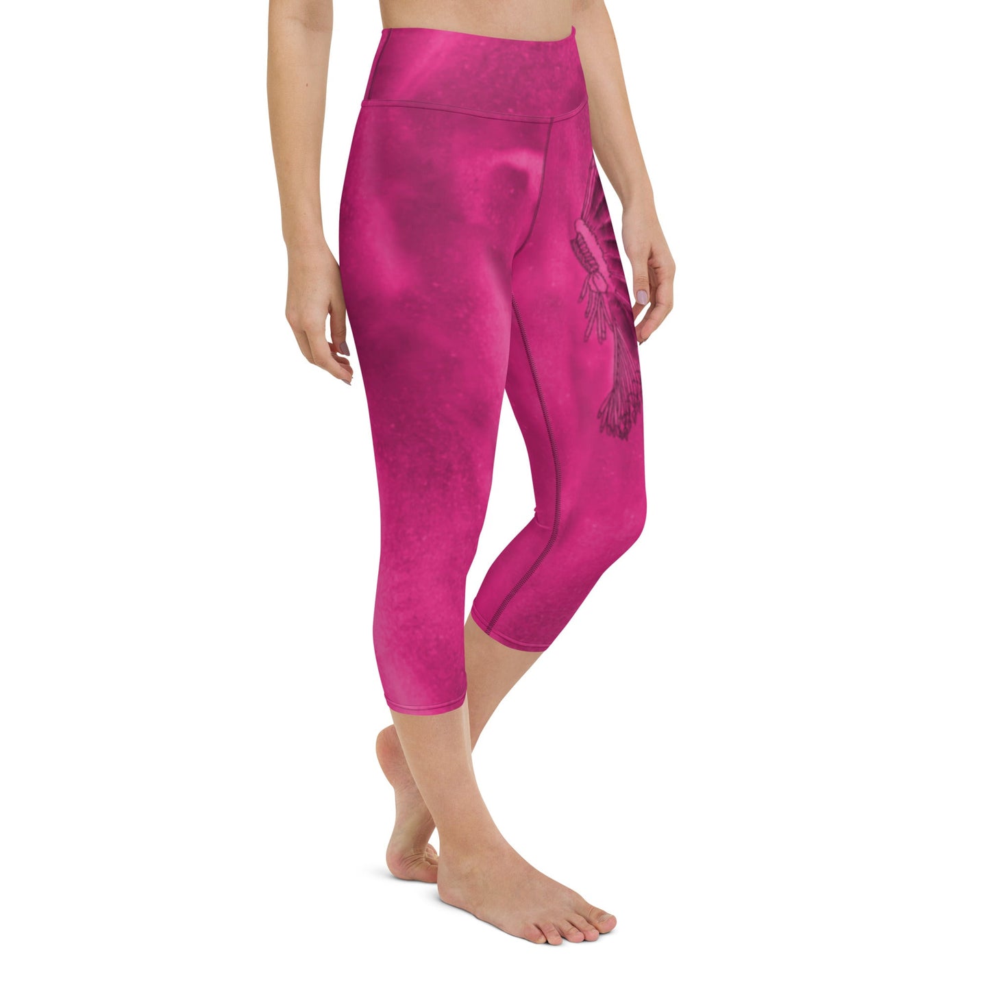 Hot Pink Hazey Breeze High Waist Capri Leggings
