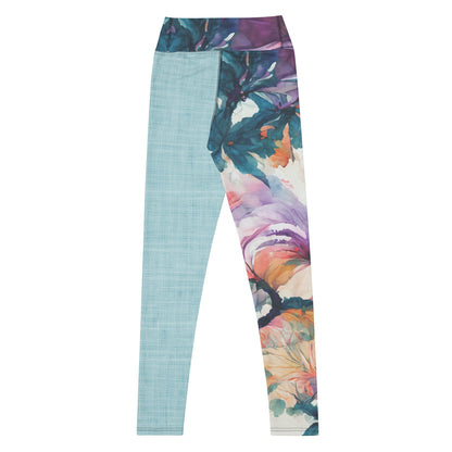 Watercolor Orchids High Waist Leggings