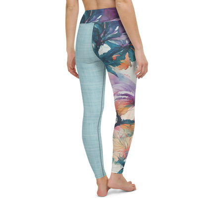 Watercolor Orchids High Waist Leggings