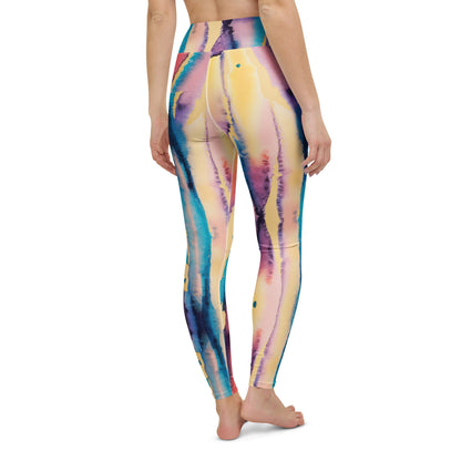 Watercolor Drip High Waist Yoga Leggings