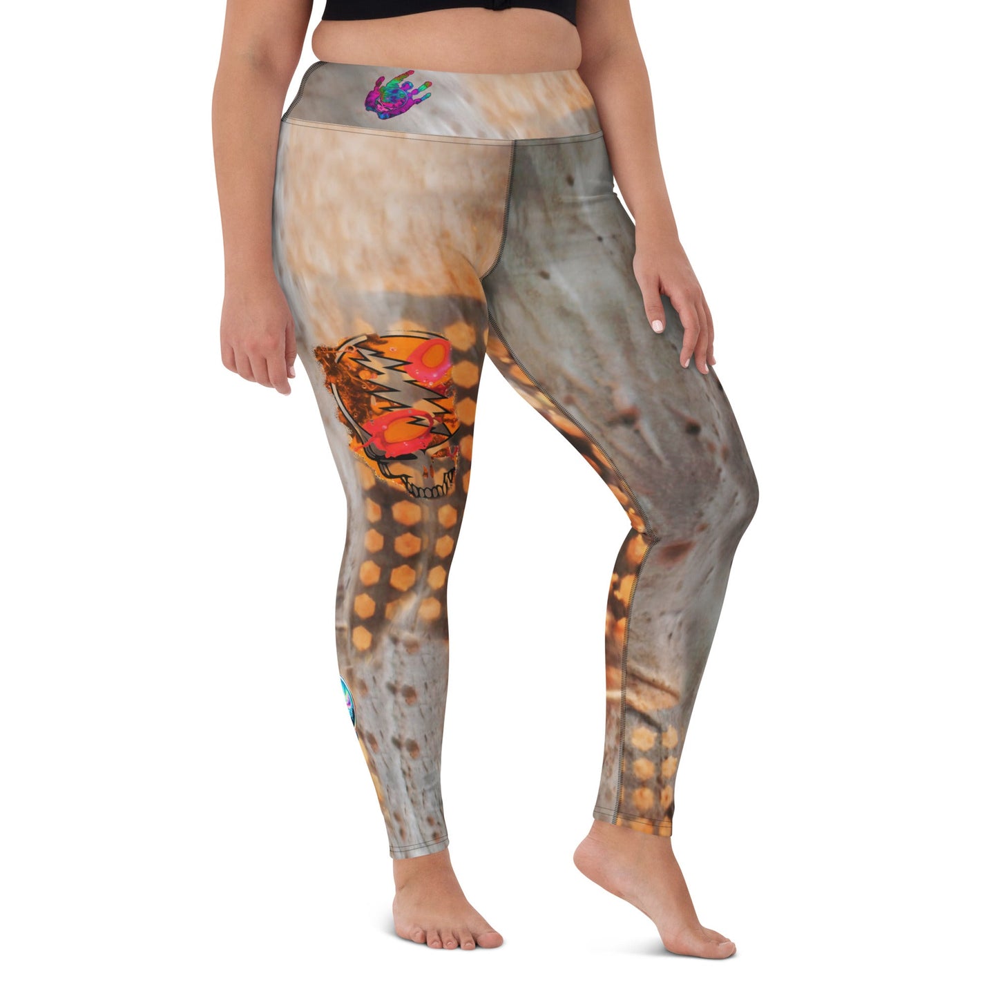 Desert Gold Skully Yoga Leggings