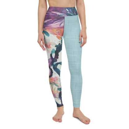 Watercolor Orchids High Waist Leggings