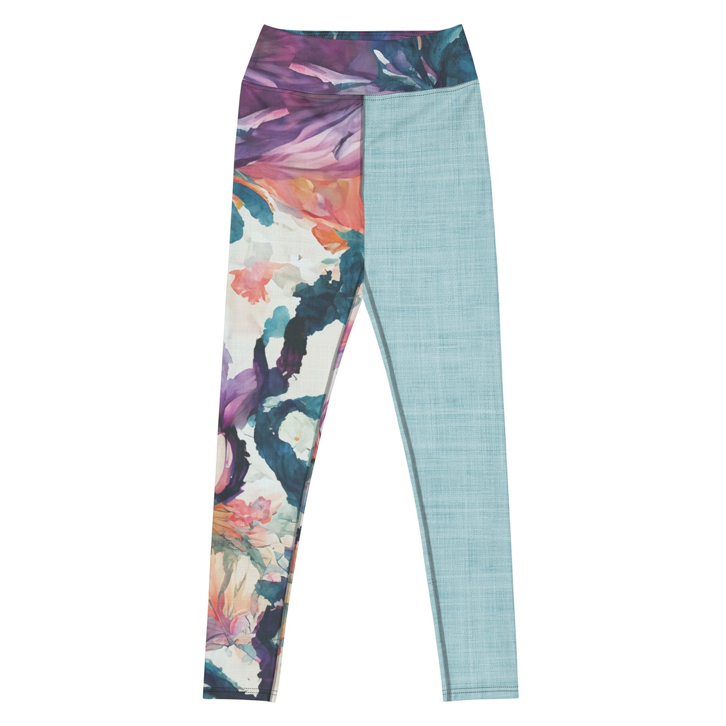 Watercolor Orchids High Waist Leggings