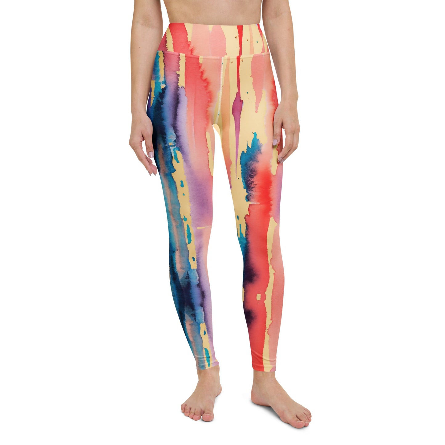 Watercolor Drip High Waist Yoga Leggings