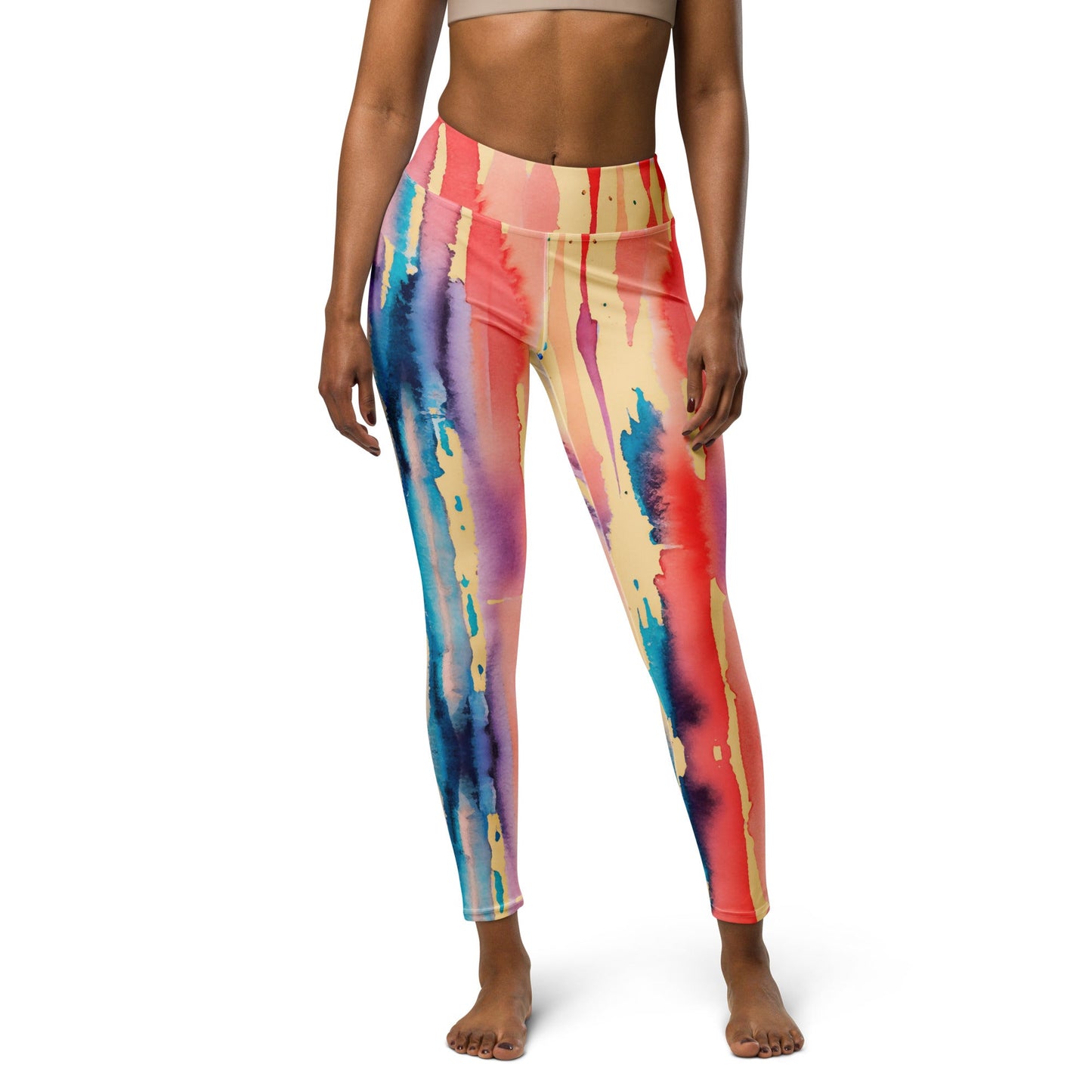 Watercolor Drip High Waist Yoga Leggings