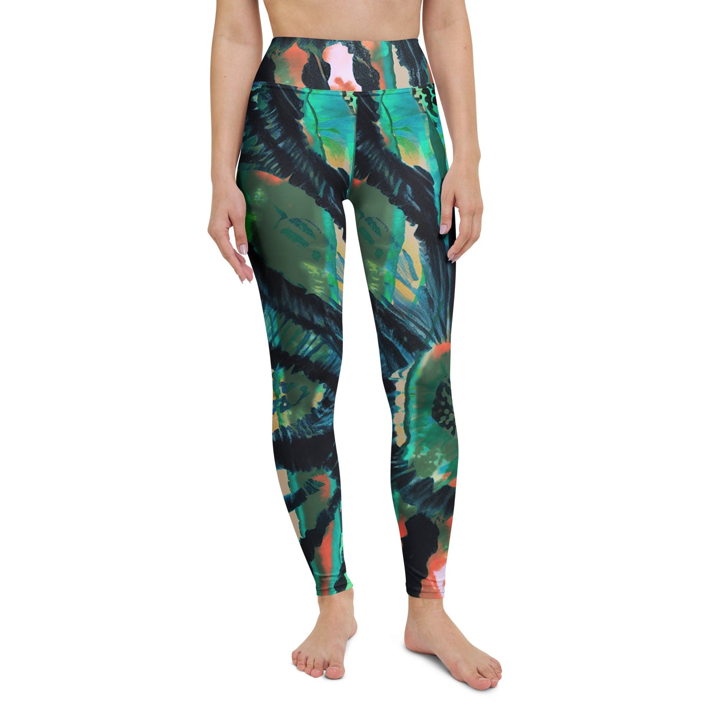 Shibor Floral Print High Waist Leggings