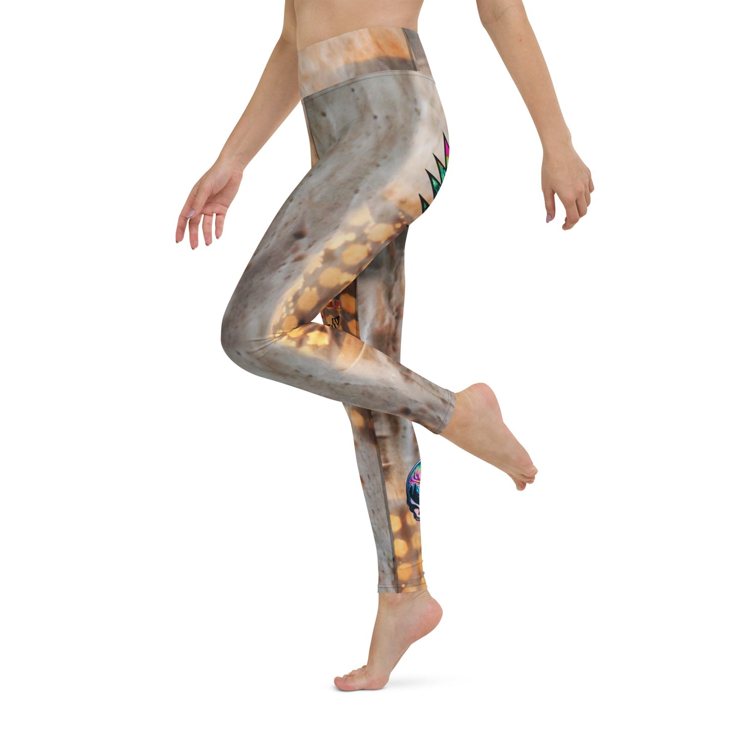 Desert Gold Skully Yoga Leggings