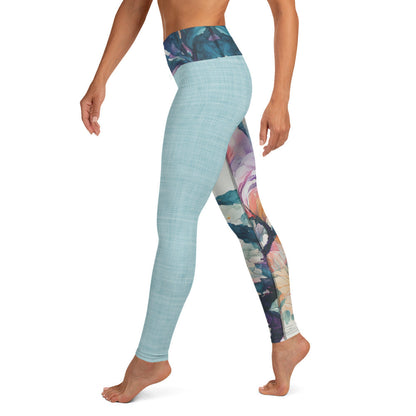 Watercolor Orchids High Waist Leggings