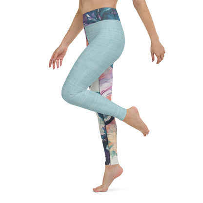 Watercolor Orchids High Waist Leggings
