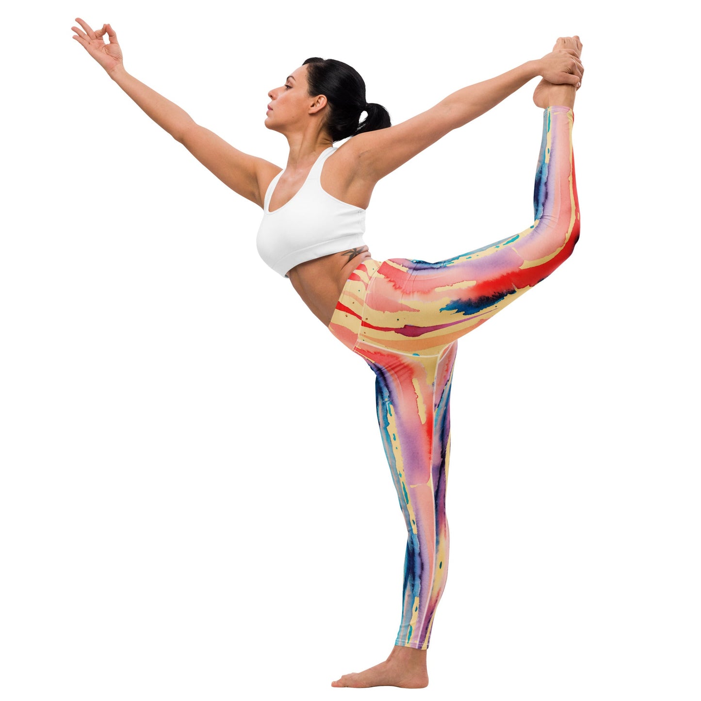 Watercolor Drip High Waist Yoga Leggings