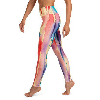 Watercolor Drip High Waist Yoga Leggings