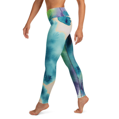 Watercolor Smudge High Waist Leggings