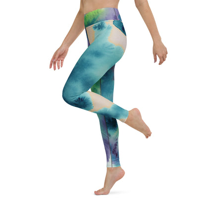 Watercolor Smudge High Waist Leggings