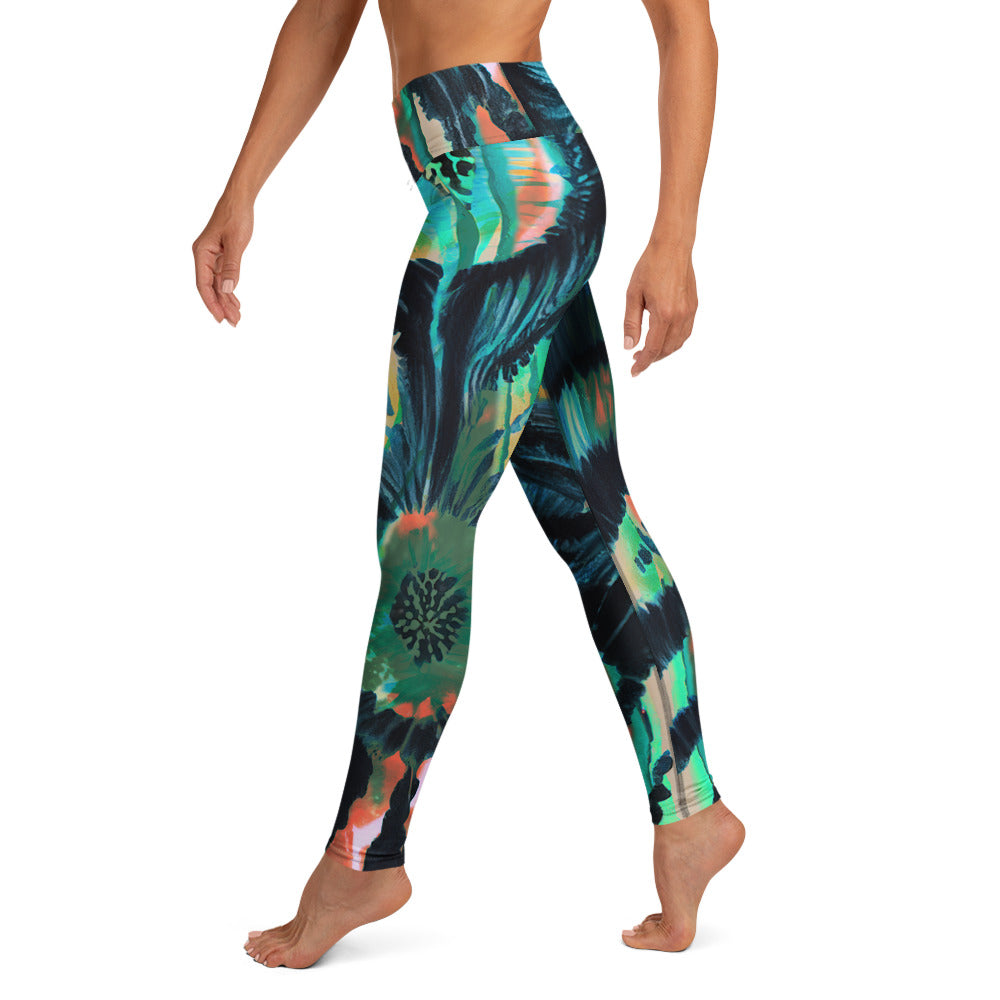 Shibor Floral Print High Waist Leggings
