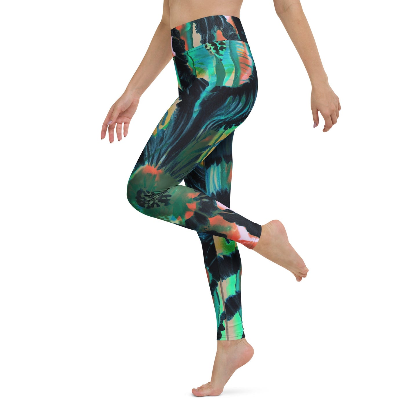 Shibor Floral Print High Waist Leggings