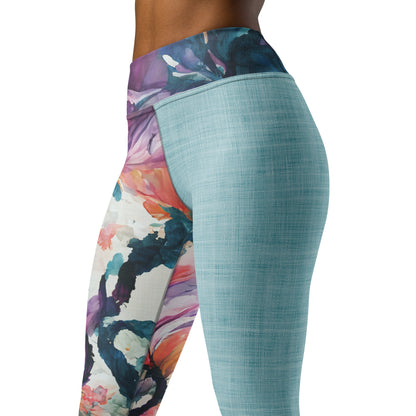 Watercolor Orchids High Waist Leggings