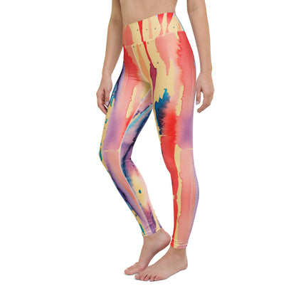 Watercolor Drip High Waist Yoga Leggings