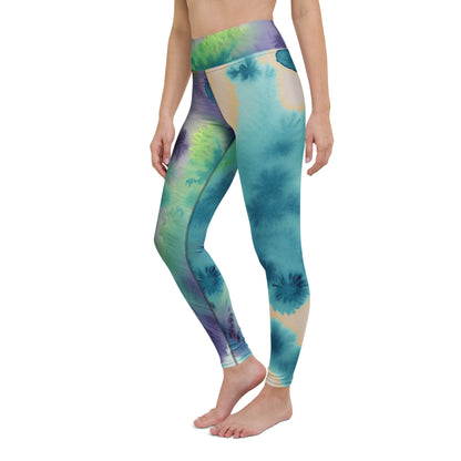 Watercolor Smudge High Waist Leggings