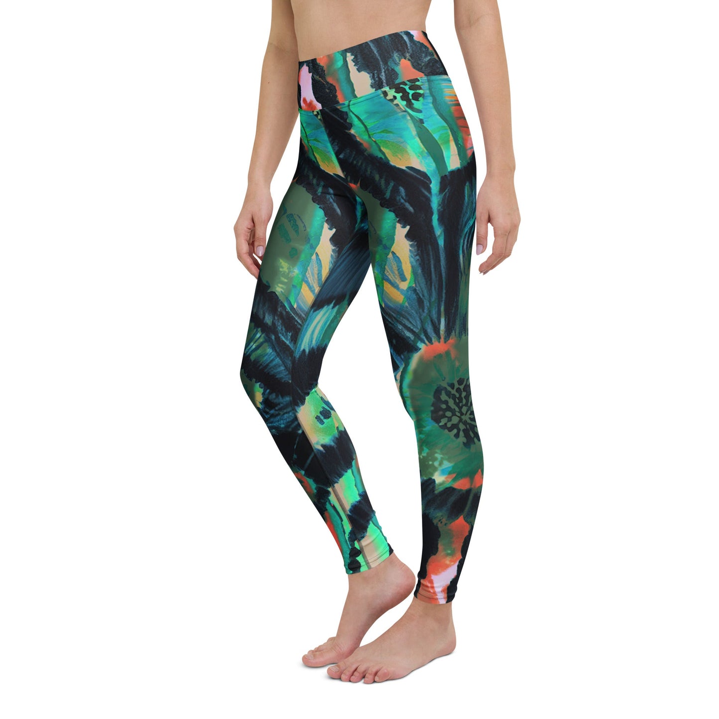 Shibor Floral Print High Waist Leggings