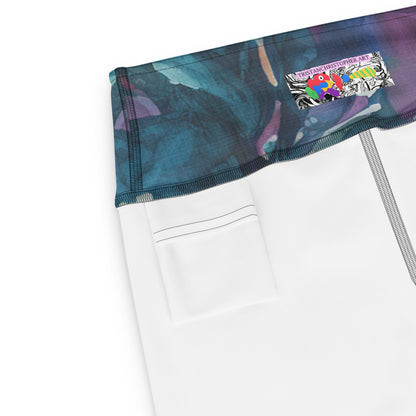 Watercolor Orchids High Waist Leggings