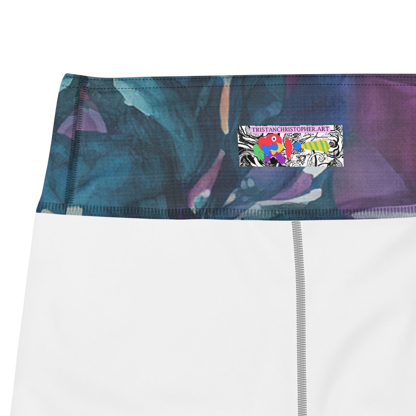 Watercolor Orchids High Waist Leggings