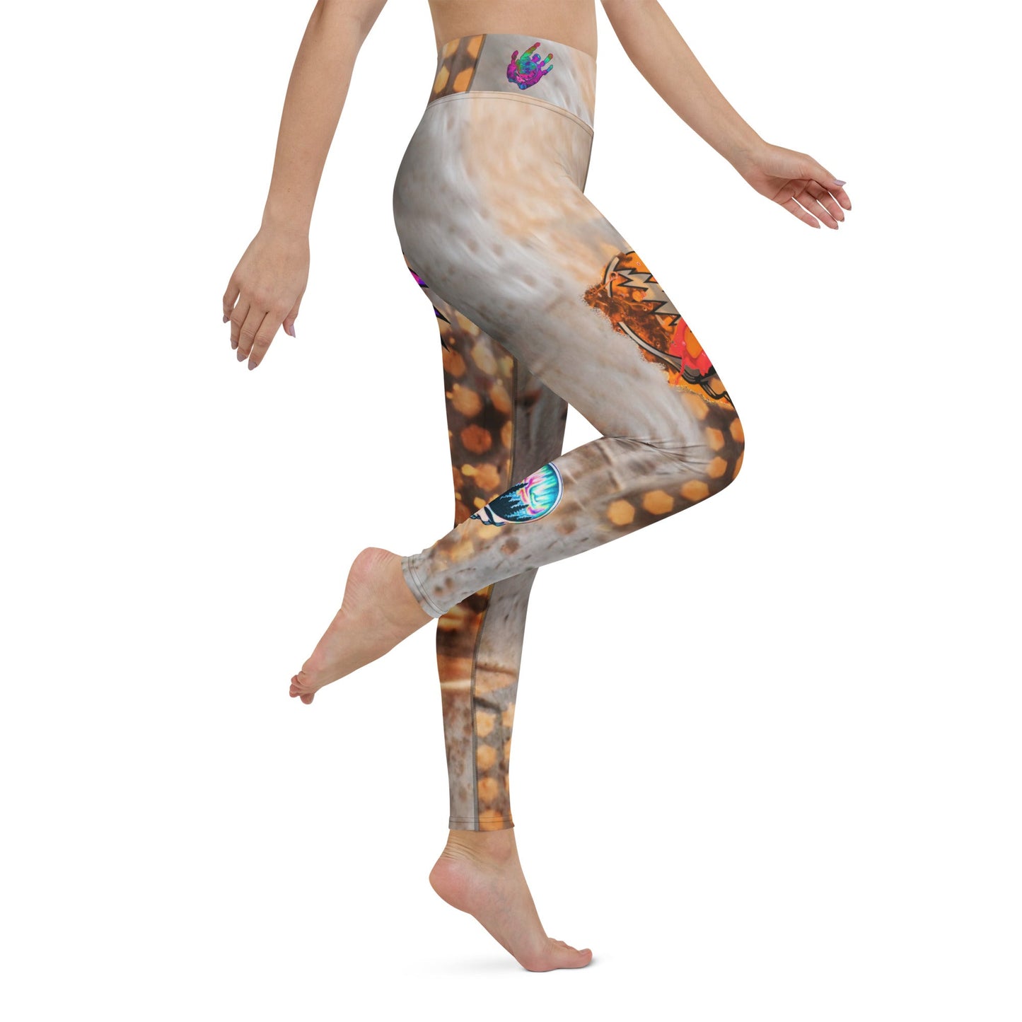 Desert Gold Skully Yoga Leggings