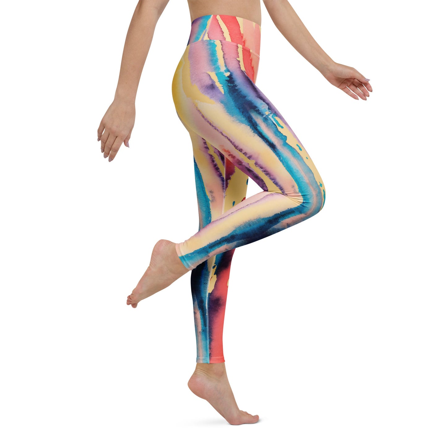 Watercolor Drip High Waist Yoga Leggings