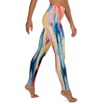 Watercolor Drip High Waist Yoga Leggings