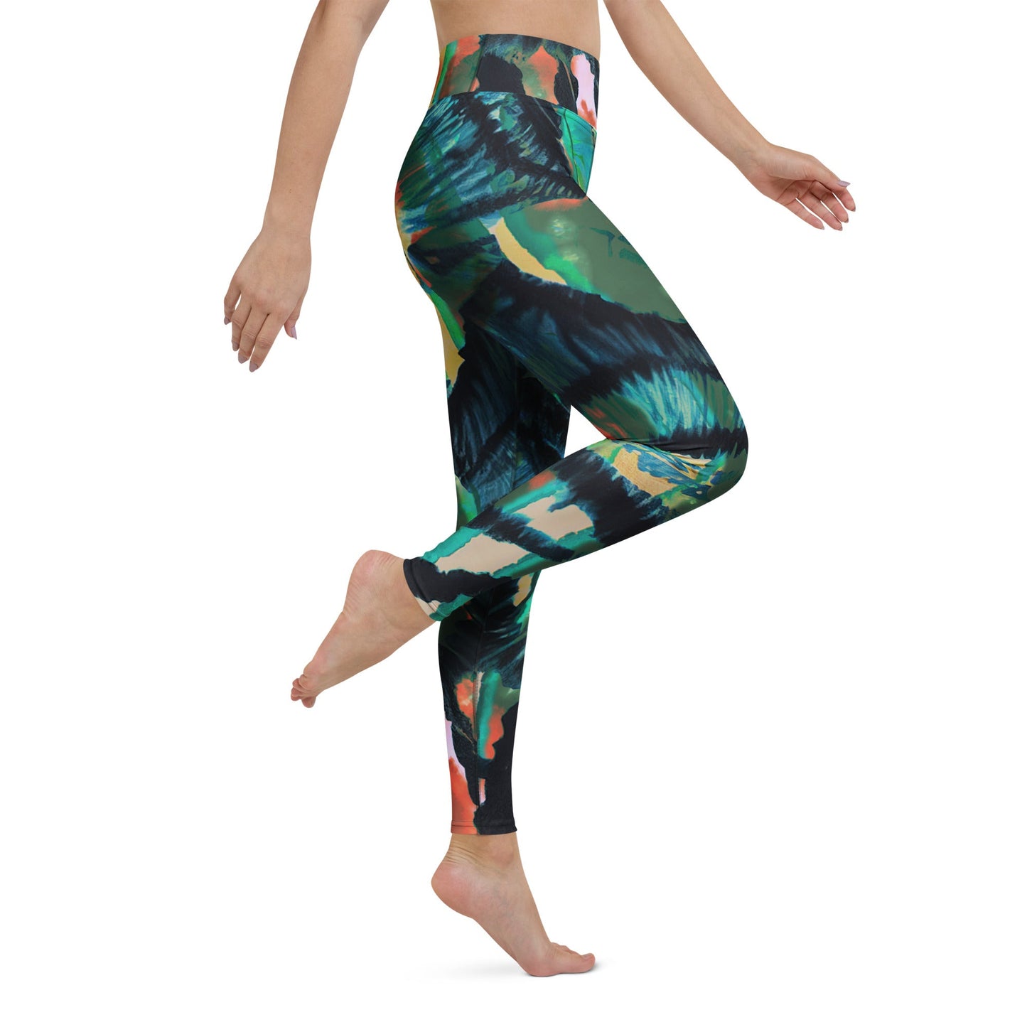 Shibor Floral Print High Waist Leggings