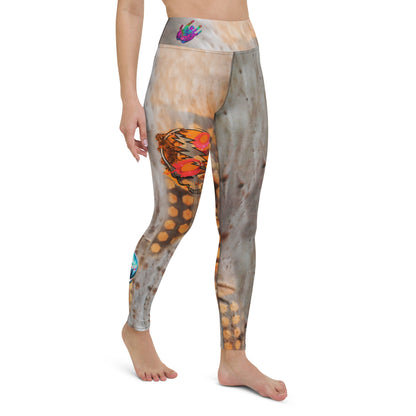Desert Gold Skully Yoga Leggings