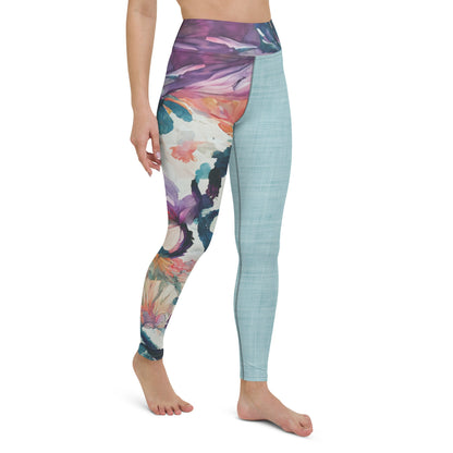 Watercolor Orchids High Waist Leggings