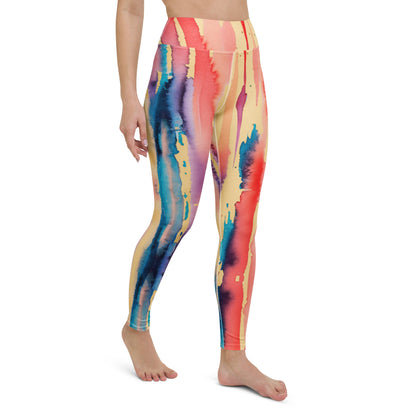 Watercolor Drip High Waist Yoga Leggings