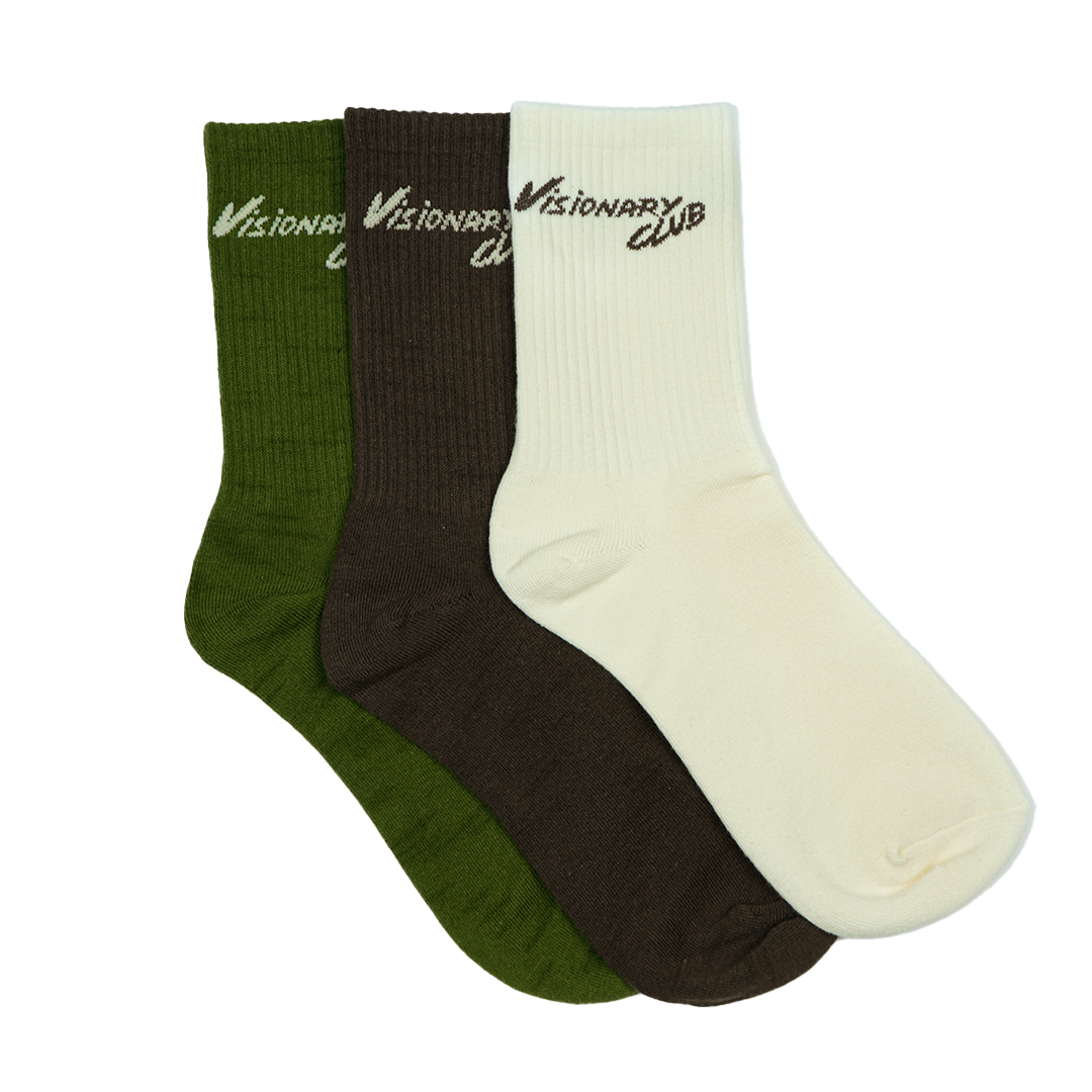 VISIONARY CREW SOCKS (BROWN)