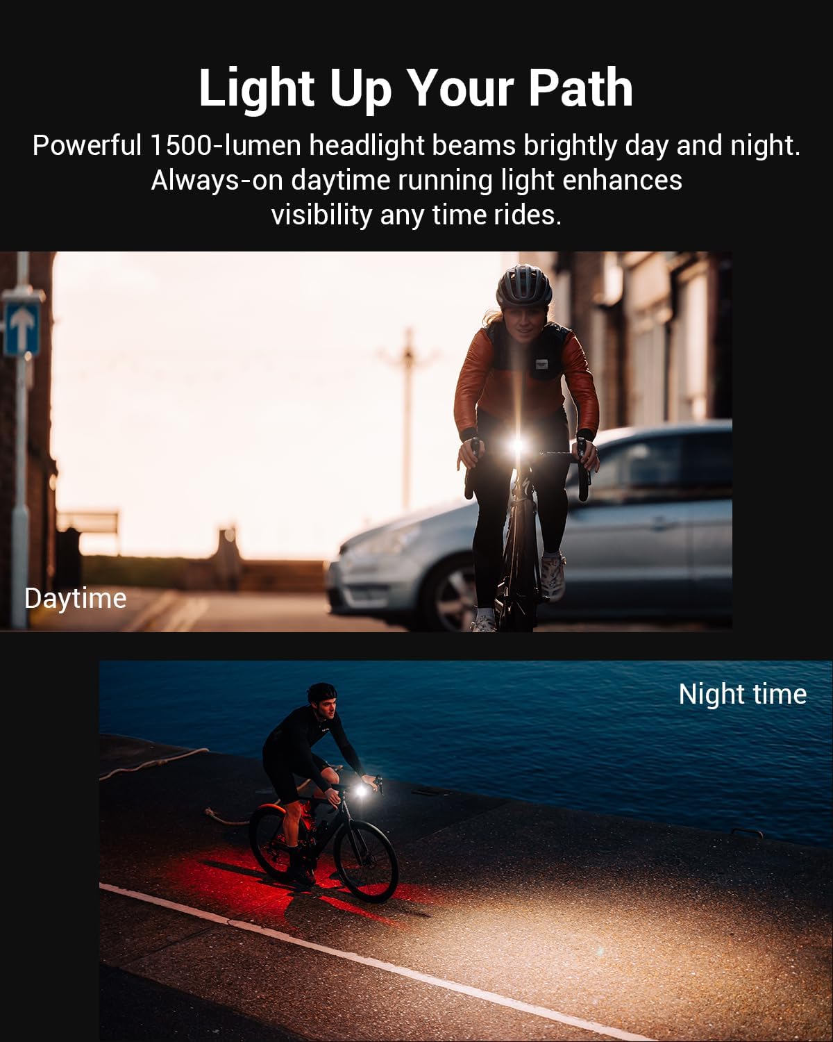 Magicshine ALLTY 1500S Bike Lights for Night Riding, Battery Replaceable | USB-C Rechargeable | Wireless &APP Control Compatible with Garmin/GoPro Mount for Road, MTB, Commuter Rider