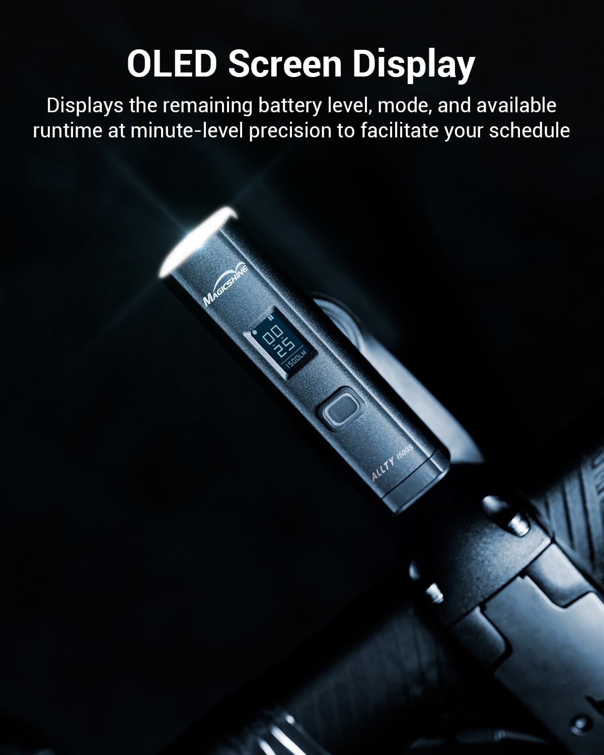 Magicshine ALLTY 1500S Bike Lights for Night Riding, Battery Replaceable | USB-C Rechargeable | Wireless &APP Control Compatible with Garmin/GoPro Mount for Road, MTB, Commuter Rider