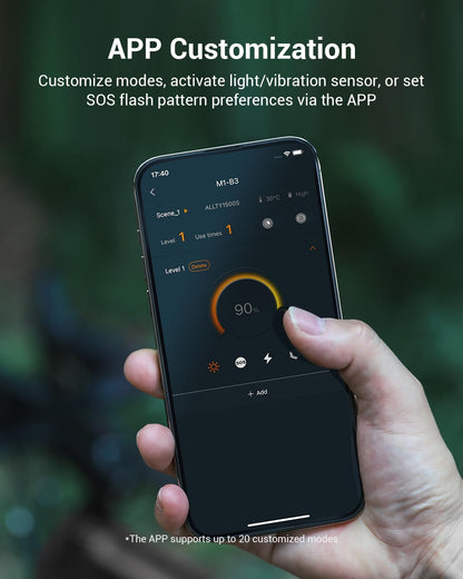 Magicshine ALLTY 1500S Bike Lights for Night Riding, Battery Replaceable | USB-C Rechargeable | Wireless &APP Control Compatible with Garmin/GoPro Mount for Road, MTB, Commuter Rider