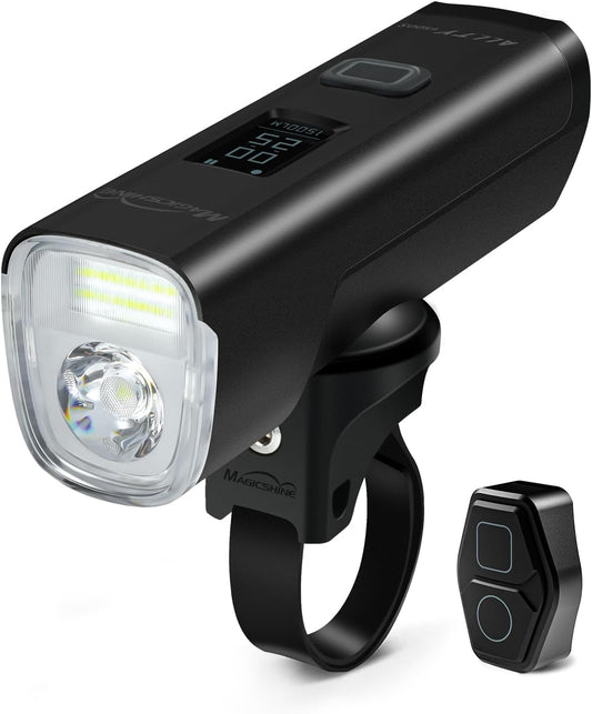 Magicshine ALLTY 1500S Bike Lights for Night Riding, Battery Replaceable | USB-C Rechargeable | Wireless &APP Control Compatible with Garmin/GoPro Mount for Road, MTB, Commuter Rider