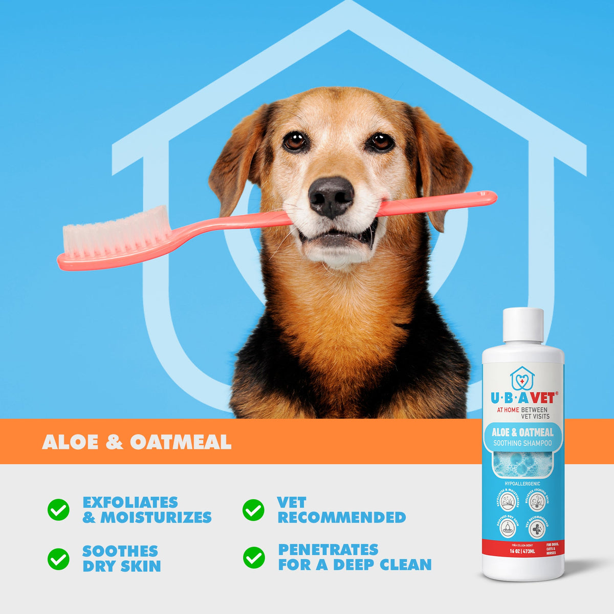 UBAVET Aloe & Oatmeal Conditioner for Dogs & Cats, 16.9 fl oz