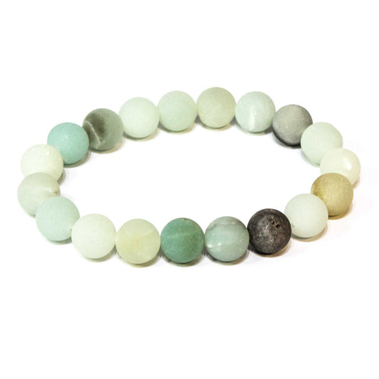 Amazonite (Matte) Round Bead Bracelet - Integrity