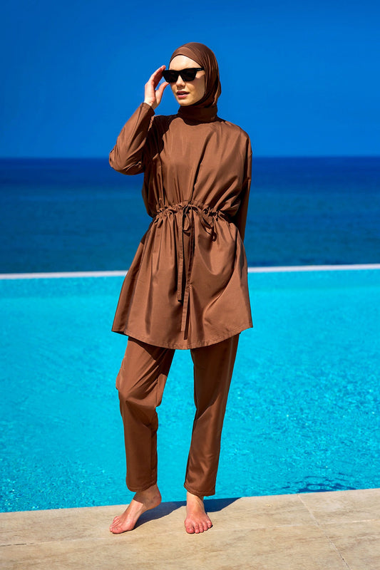 Andalus Full Coverage Burkini Set with Front Ruching A2502-3