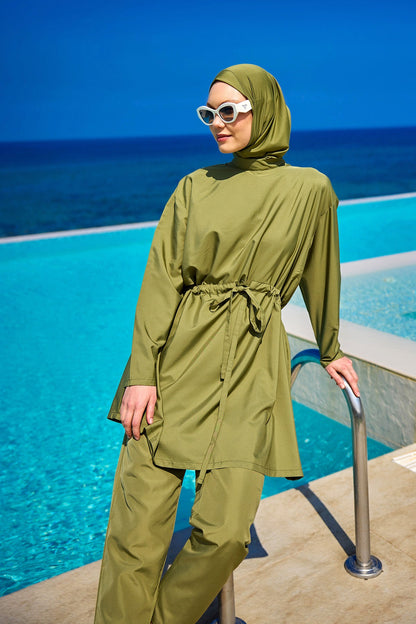 Andalus Full Coverage Burkini Set with Front Ruching A2502-5